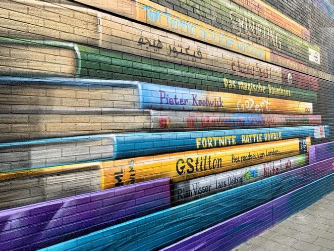 kinderboeken muurschildering