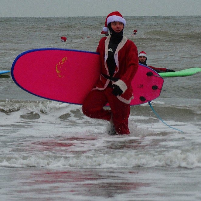 surfing santa