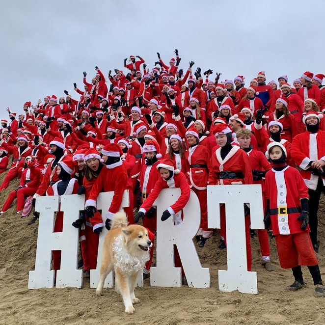 surfing santas